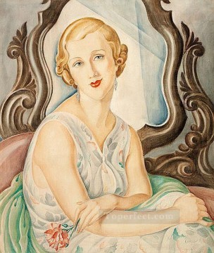 Gerda Wegener Painting - Retrato de una dama Gerda Wegener